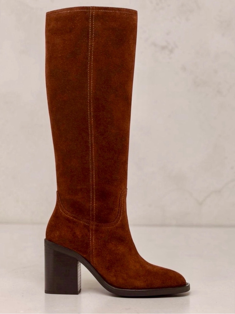 Blondo Penly Waterproof Chocolate Brown Cognac Suede Knee High Boots Size 7